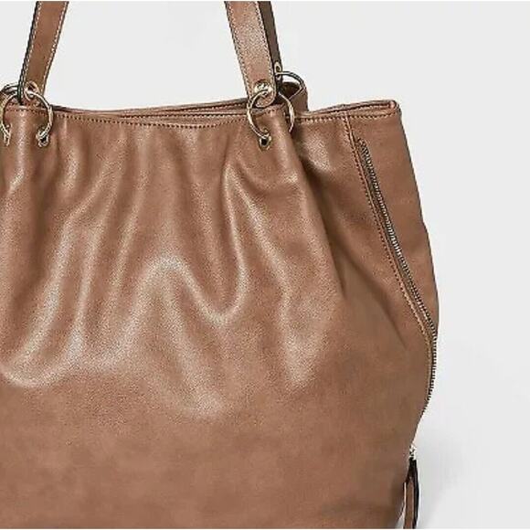 VR NYC Triple Compartment Tote Handbag - Brown - Picture 4 of 4